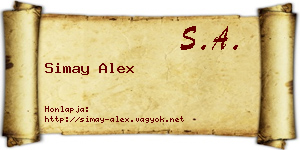 Simay Alex névjegykártya
